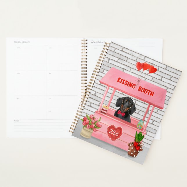 Dachshund Dog Valentine's Day Kissing Booth Planner (Display)