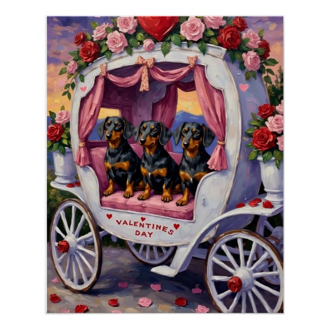 Dachshund Dog Valentine's Day Poster (Front)