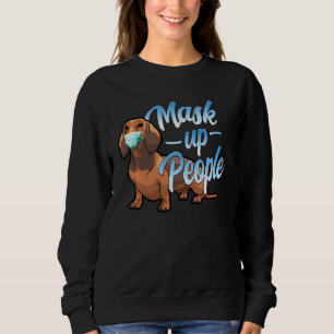 Dachshund Dog Wearing A Mask Wear A Face Mask Sweatshirt