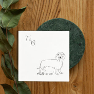 Dachshund Dog Wedding Cocktail Napkins