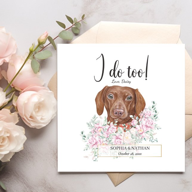 Dachshund Dog Wedding Cocktail Napkins (Creator Uploaded)
