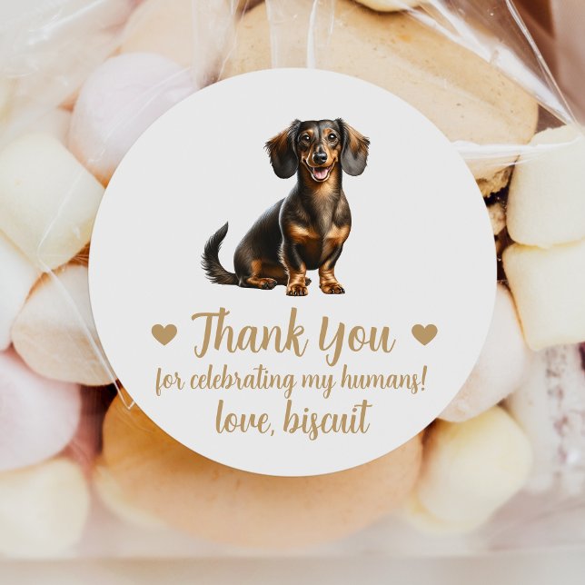 Dachshund Dog Wedding Favour Stickers (Creator Uploaded)