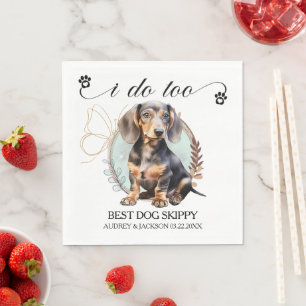 Dachshund Dog Wedding Napkins With Dogs Photo