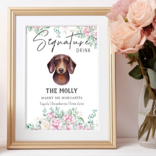 Dachshund Dog Wedding Signature Drink Sign