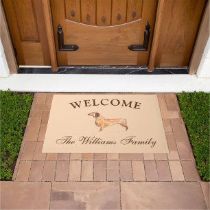 Dachshund Dog Weiner Pets Cute Modern Watercolor Doormat