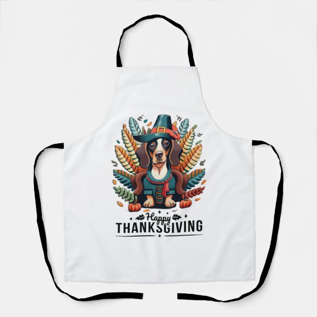 Dachshund Dog Weiner Turkey Costume Thanksgiving W Apron (Front)