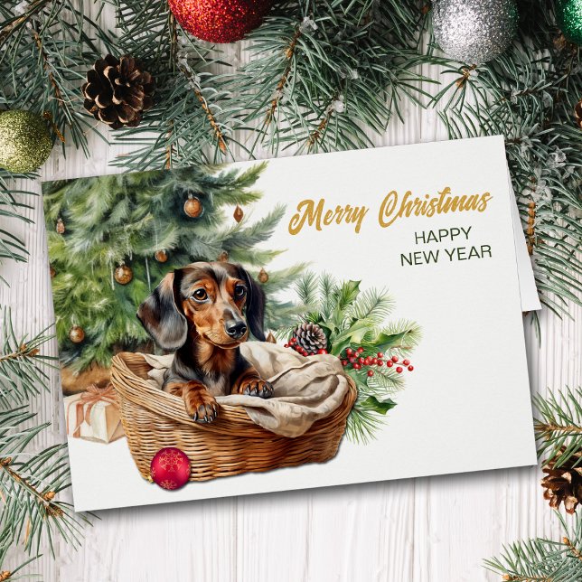 Dachshund Dog Wicker Basket Christmas Tree (Creator Uploaded)