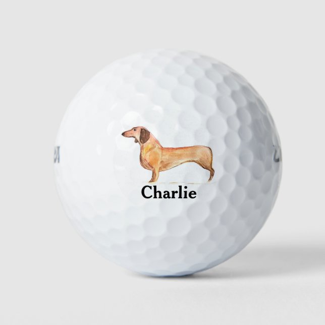 Dachshund Dog Wiener Pet Cute Puppy Doxie Golf Balls (Front)