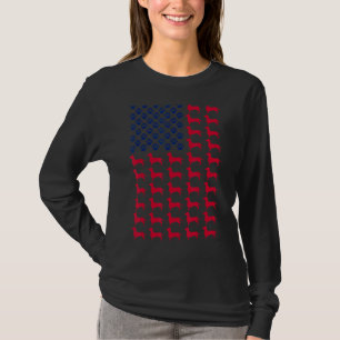 Dachshund Dog With American Usa Flag Happy 4th Of T-Shirt
