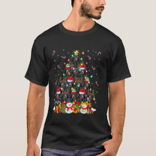 Dachshund Dog Xmas Lighting Tree Santa Dachshund C T-Shirt