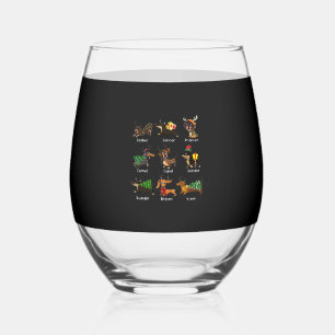Dachshund Dogs Christmas Pajamas Dog Classic T-Shi Stemless Wine Glass