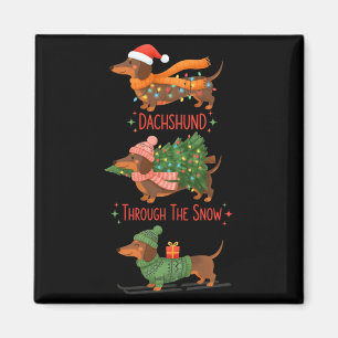 Dachshund Dogs Christmas Sweater Dachshund Through Magnet