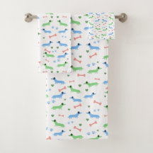 Dachshund Dogs Colourful Doxies Paws Green