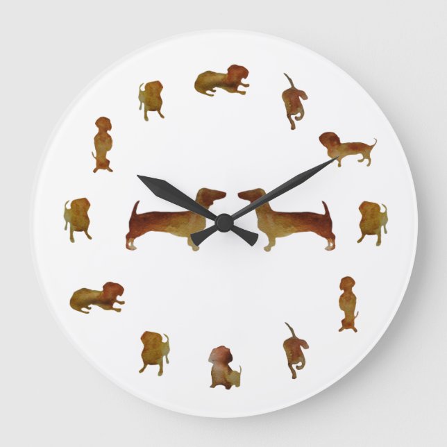 Dachshund Dogs Custom Large Clock (Front)