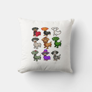 Dachshund Dogs Halloween Happy Halloween Cushion