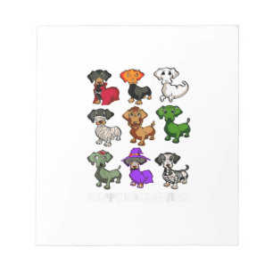 Dachshund Dogs Halloween Happy Halloween Notepad