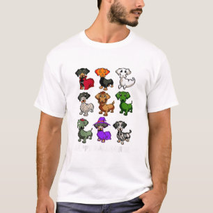 Dachshund Dogs Halloween Happy Halloween T-Shirt