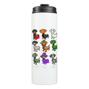 Dachshund Dogs Halloween Happy Halloween Thermal Tumbler