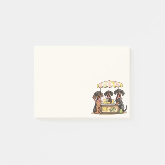 Dachshund Dogs Lemonade Stand Post-it Notes (Front)