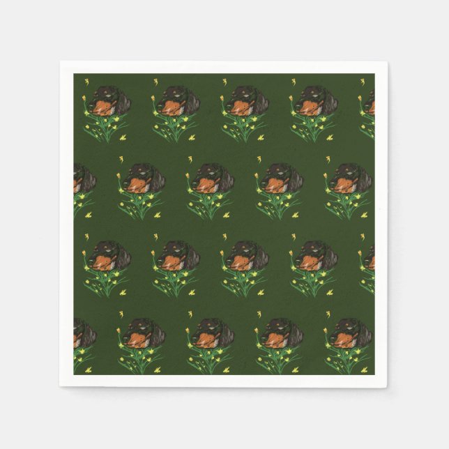 Dachshund Dogs Pattern Napkin (Front)