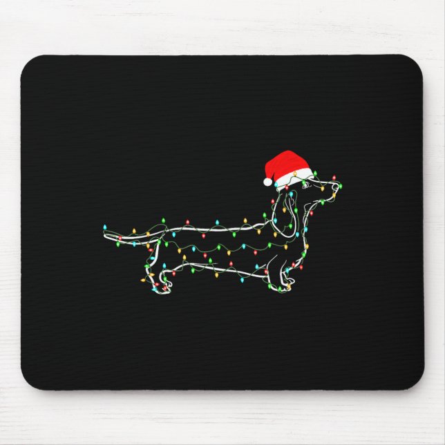 Dachshund Dogs Tree Christmas Sweater Xmas For Pet Mouse Pad (Front)