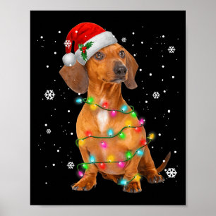 Dachshund Dogs Tree Christmas Sweater Xmas For Pet Poster