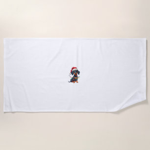 Dachshund Dogs Tree Christmas Sweater Xmas Gifts F Beach Towel