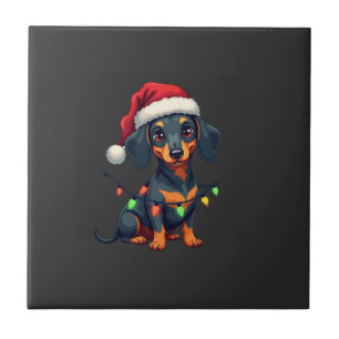Dachshund Dogs Tree Christmas Sweater Xmas Gifts F Ceramic Tile