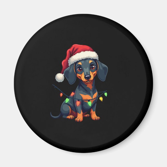 Dachshund Dogs Tree Christmas Sweater Xmas Gifts F Magnet (Front)