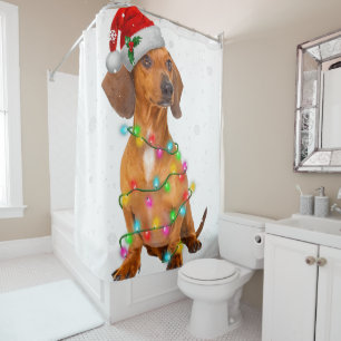 Dachshund Dogs Tree Christmas Sweater Xmas Gifts P Shower Curtain