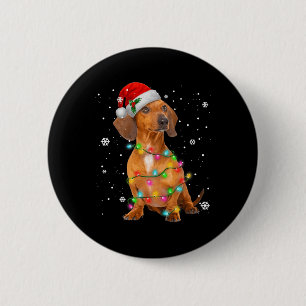 Dachshund Dogs Tree Christmas Xmas Gifts For Pet 6 Cm Round Badge