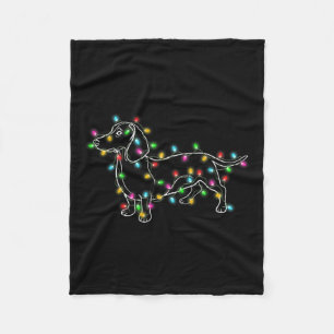 Dachshund Dogs Tree Christmas Xmas Gifts For Pet D Fleece Blanket