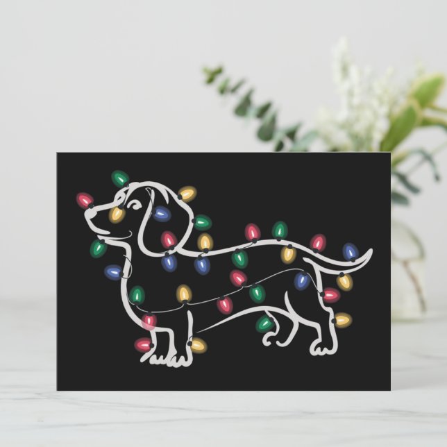 Dachshund Dogs Tree Christmas Xmas Pet Dog  Holiday Card (Standing Front)