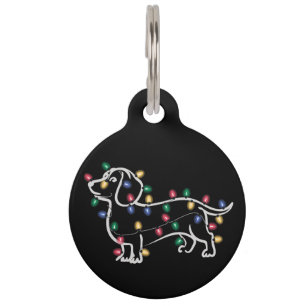 Dachshund Dogs Tree Christmas Xmas Pet Dog Tag