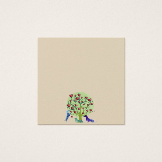 Dachshund Dogs Tree Hearts Art Standard Notes (Front)