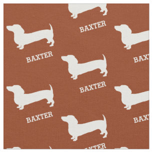 Dachshund Dogs with Name Fabric