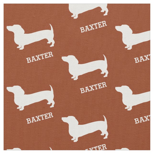 Dachshund Dogs with Name Fabric (Close Up)