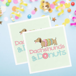 Dachshund & Doughnuts Birthday Baby Shower Party Napkin