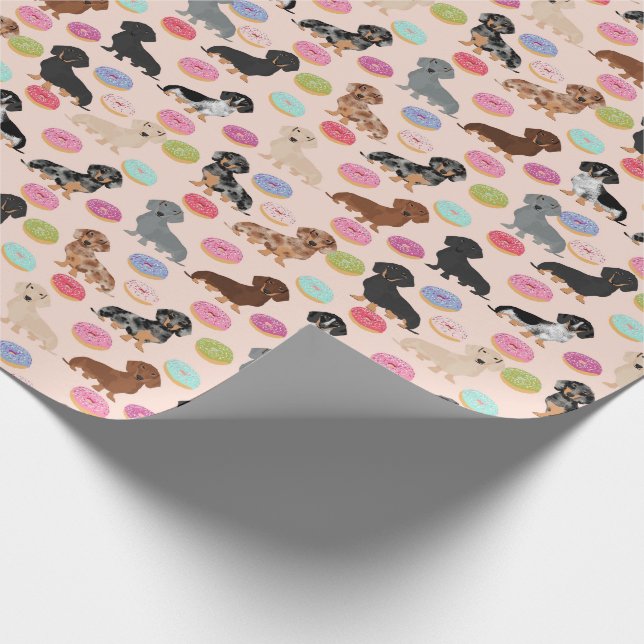 Dachshund doughnuts wrapping paper (Corner)