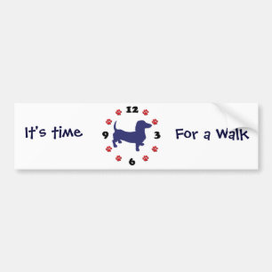 Dachshund Doxie Clock Bumper Sticker