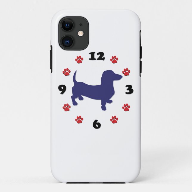 Dachshund Doxie Clock Case-Mate iPhone Case (Back)