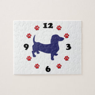 Dachshund Doxie Clock Jigsaw Puzzle