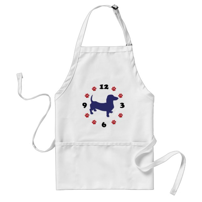 Dachshund Doxie Clock Standard Apron (Front)