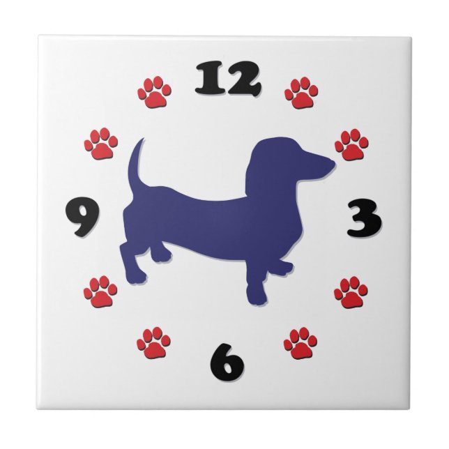 Dachshund Doxie Clock Tile (Front)