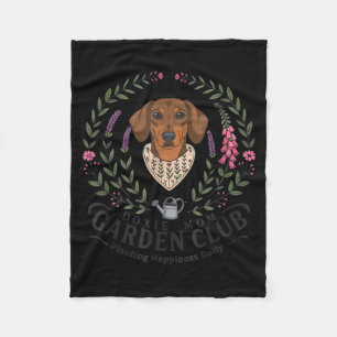 Dachshund doxie mum garden club mother's day fleece blanket