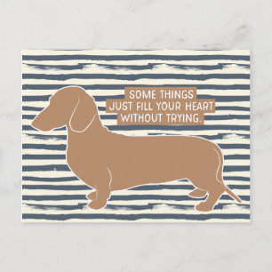 Dachshund Doxie Teckel Lover Illustration Quote Postcard