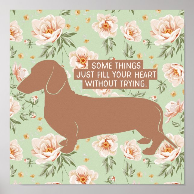 Dachshund Doxie Teckel Lover Illustration Quote Poster (Front)
