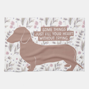Dachshund Doxie Teckel Lover Illustration Quote Tea Towel