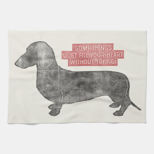Dachshund Doxie Teckel Lover Illustration Quote Tea Towel