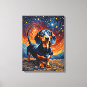Dachshund Doxie Weiner Dog Artsy Canvas Print